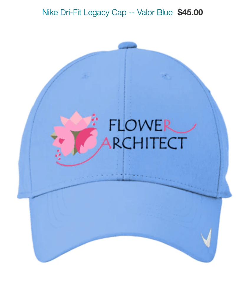 Nike Dri-Fit Legacy Cap in Valor Blue with Flower Architect logo