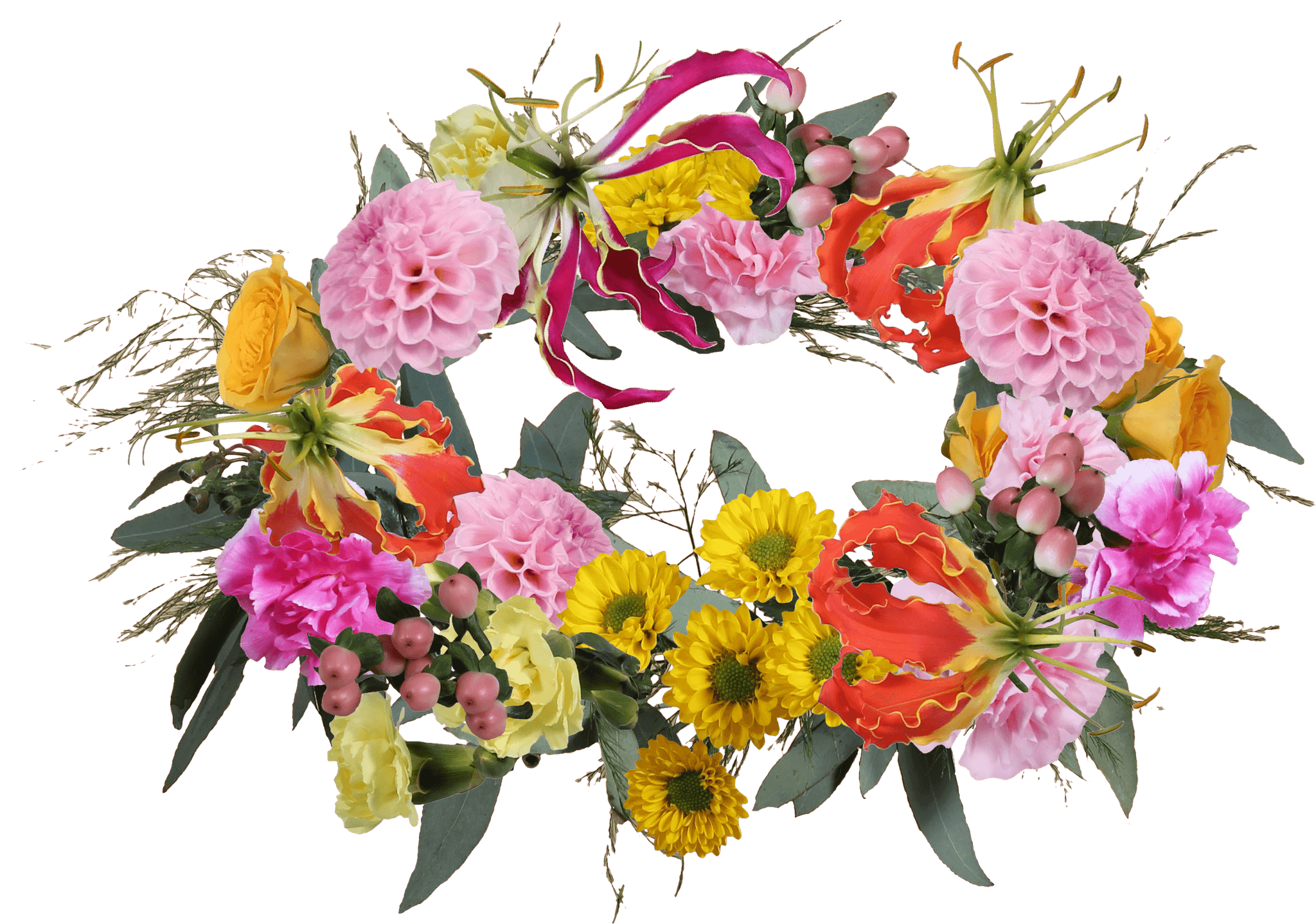 A beautiful virtual flower arrangement for a wedding.